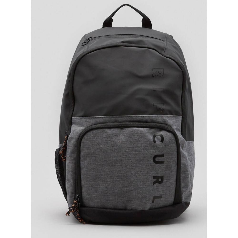Rip Curl Evo 24L Hydro Backpack Grey Black Canvas Multi Pocket School Surf Bag
